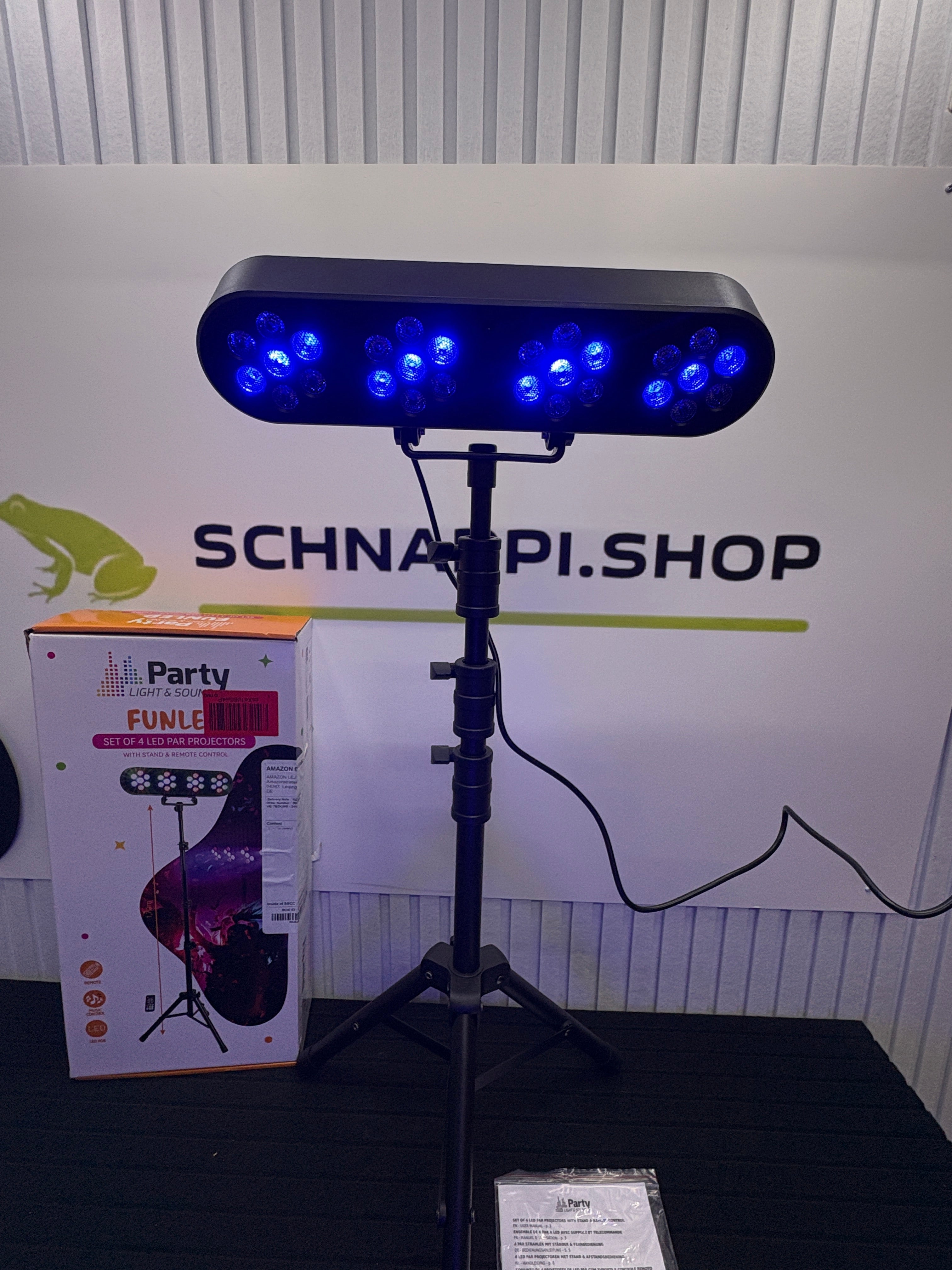 FUNLED - Lichtshow mit 4 Effekten auf Teleskopstativ