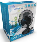 Lifetime Air Tisch Ventilator Tischventilator 23cm 32 Watt schwarz Fan Tischlüfter