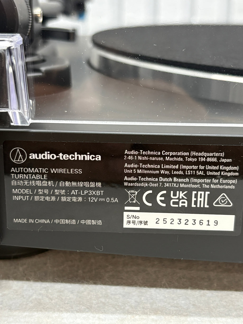 Audio-Technica LP3XBTBK Automatischer Plattenspieler