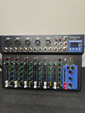 Depusheng HT7 Tragbarer Bluetooth Audio Mixer mit USB DJ Sound Mischkonsole MP3 Buchse 48V Power 7 Kanal Band Mischpulte für Computeraufnahmen