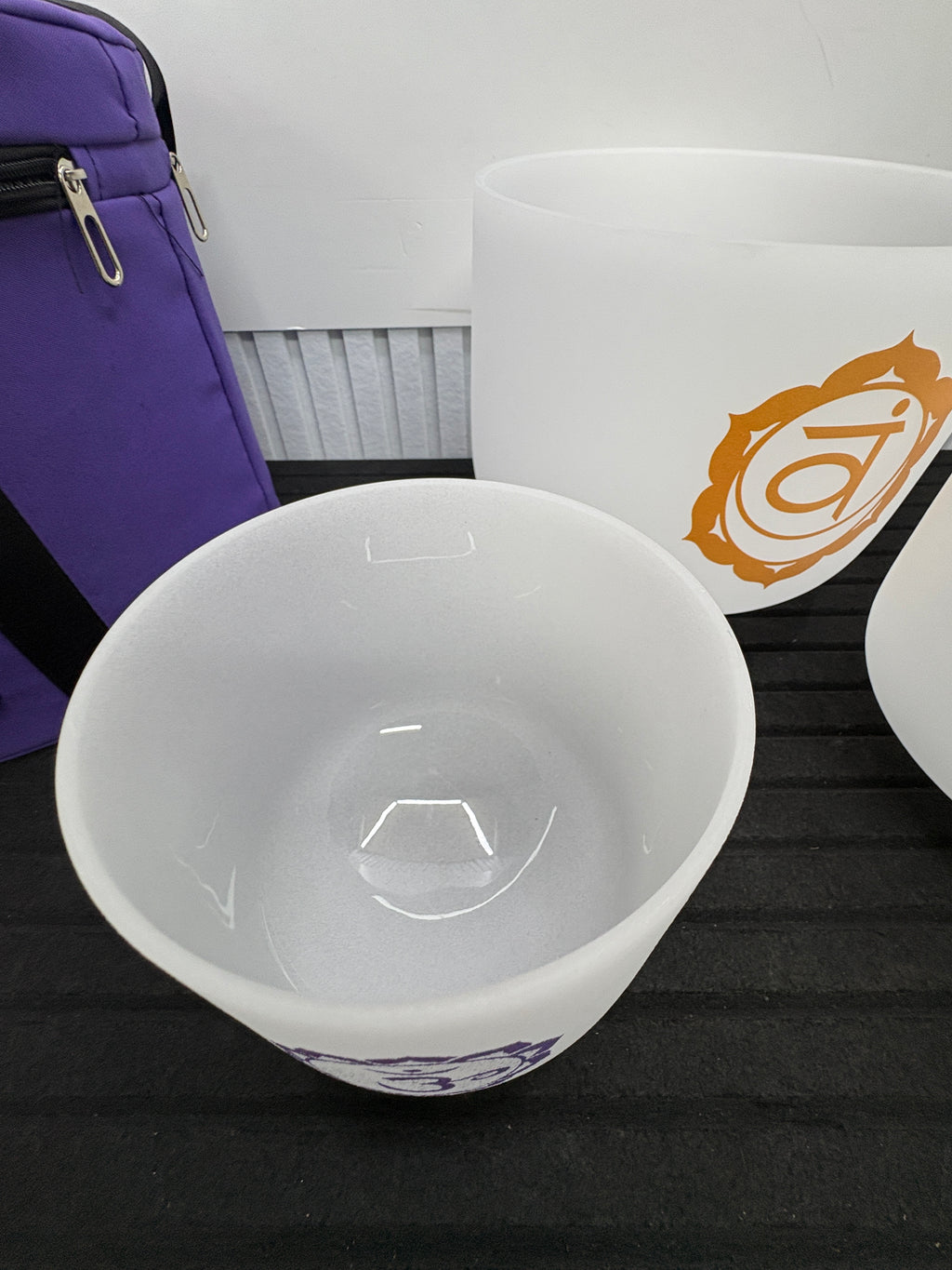 3er Kristall Klangschalen Set Chakra – Quarz Singing Bowls