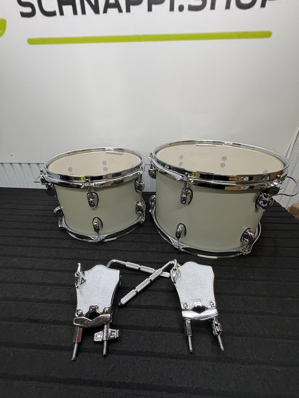 Dixon Cornerstone Tom Set 10" + 12" inkl. 2 Tomhalter – Satin Cement Grey