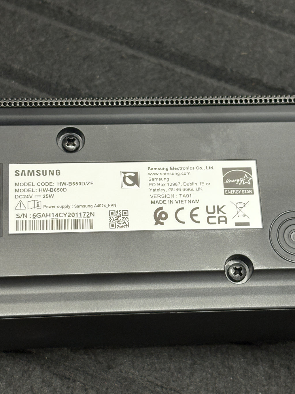 Samsung Soundbar HW-B650D/ZF Serie B