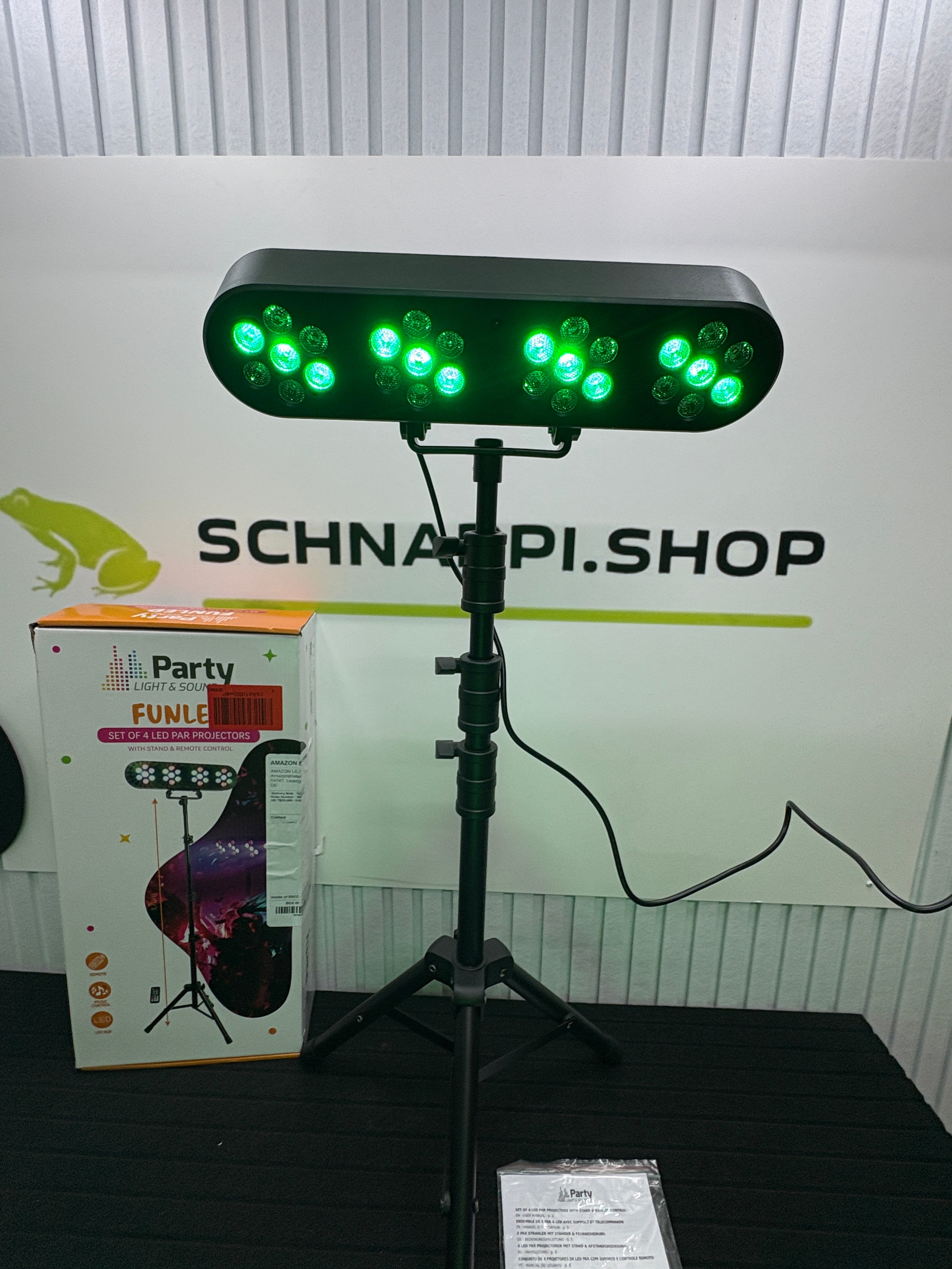 FUNLED - Lichtshow mit 4 Effekten auf Teleskopstativ