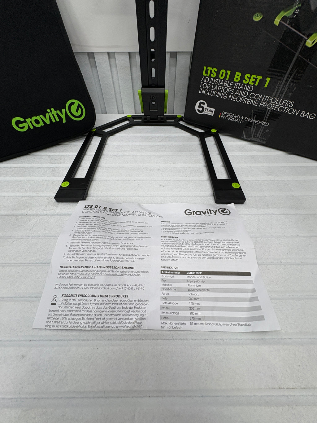 Gravity LTS 01 B SET 1 Laptop Ständer inkl. Neopren-Tasche