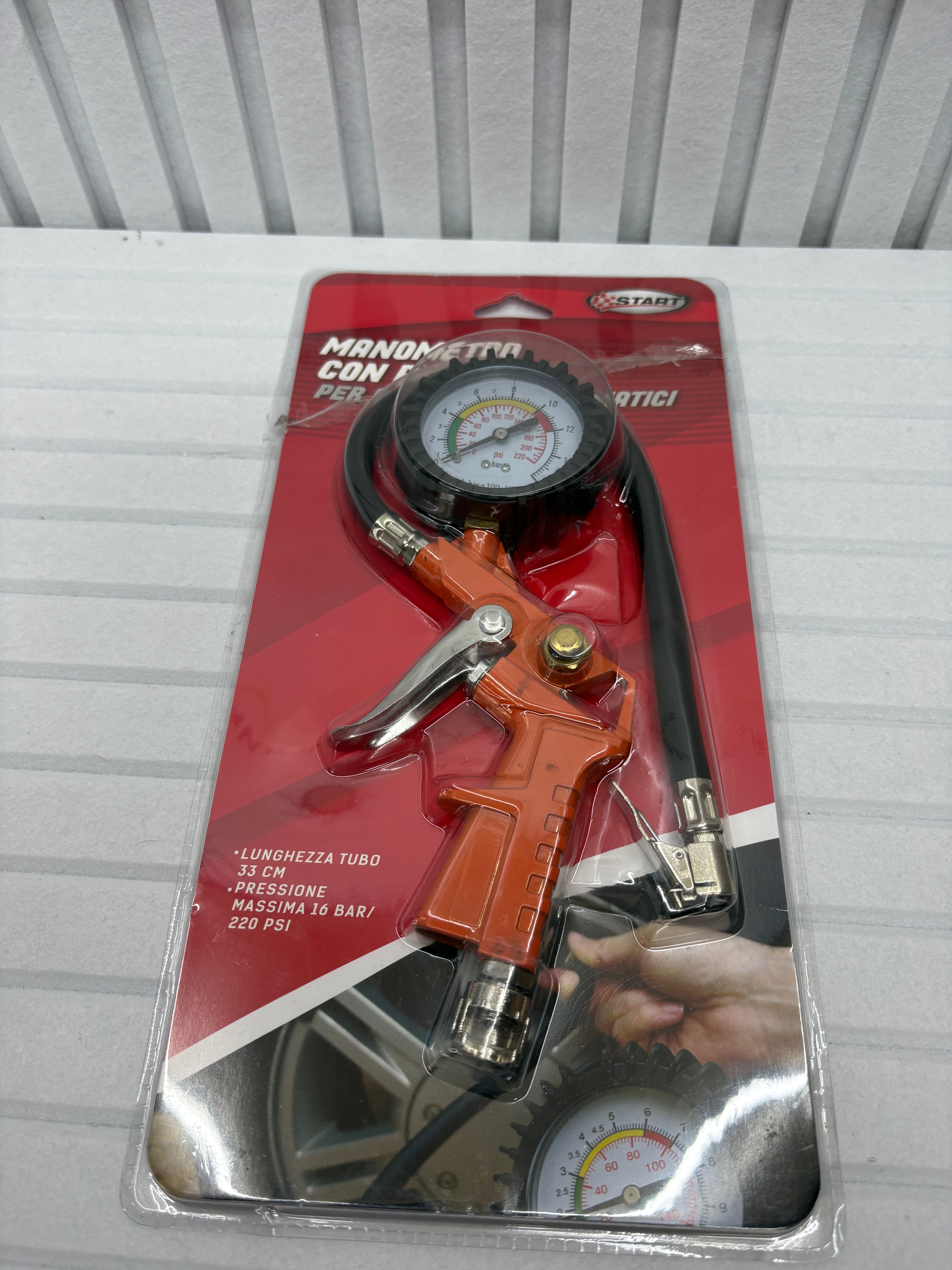 START Reifenfüller mit Manometer – 16 Bar / 220 PSI