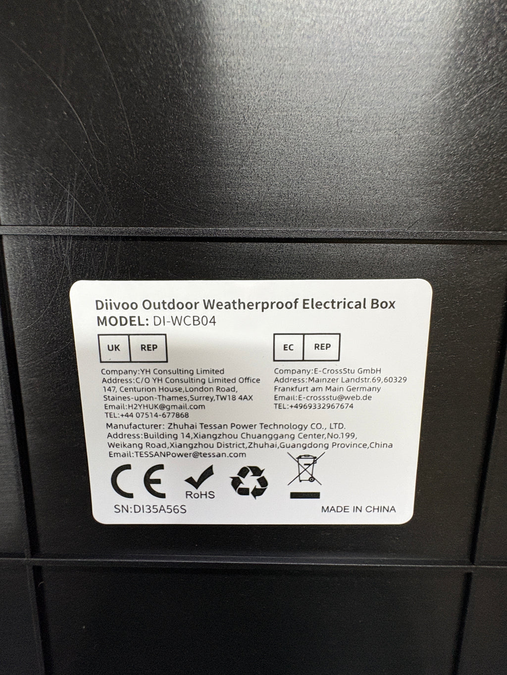 Diivoo DI-WCB04 Kabelbox Wasserdicht Schutzbox Groß