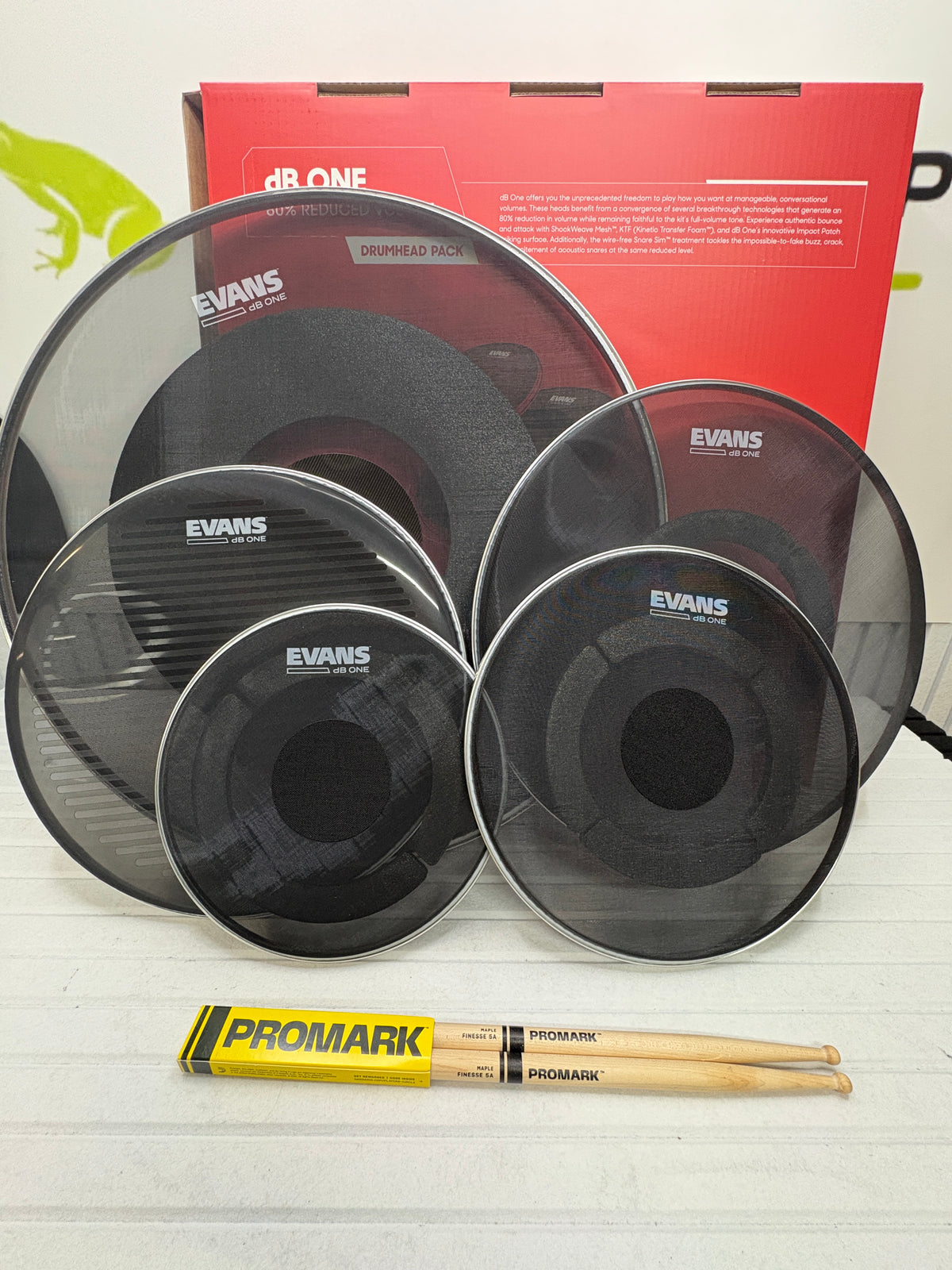 Evans dB One Drumhead Pack – 5-teiliges Low Volume Schlagzeugfell-Set
