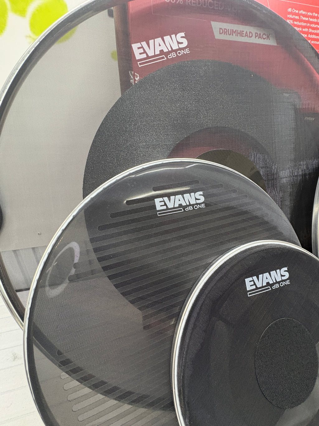 Evans dB One Drumhead Pack – 5-teiliges Low Volume Schlagzeugfell-Set