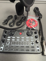 All-in-One Podcast Set Pro, Kondensator-Mikrofon, Live Mixer mit Soundcarte und Effekten