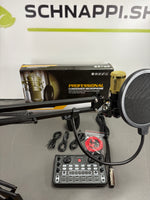 All-in-One Podcast Set Pro, Kondensator-Mikrofon, Live Mixer mit Soundcarte und Effekten