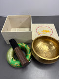 Original Tibetische Klangschale 13cm Klöppel, Klangschalenkissen