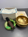 Original Tibetische Klangschale 13cm Klöppel, Klangschalenkissen