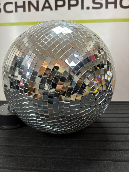30cm Disko Kugel mit 18 LED Sockel und 20cm Kette