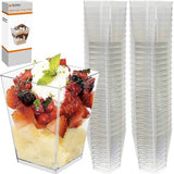 50 Stück Pyramidenbecher Dessert Becher 120ml transparent für Party Feier Messe Verein