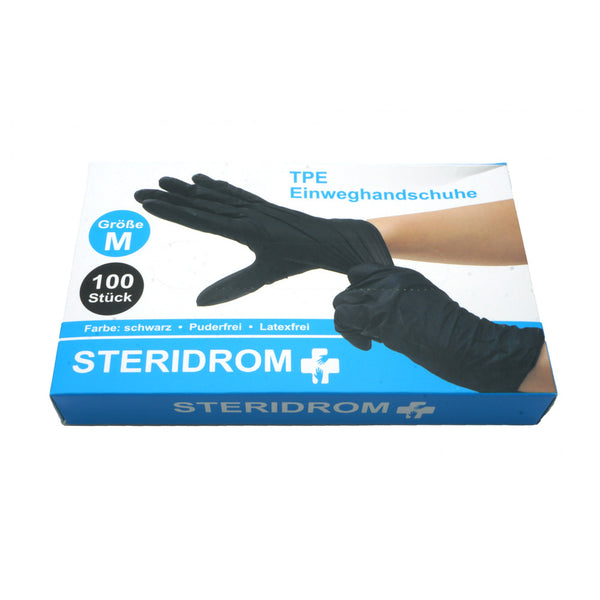 100er Box Größe M Steridrom TPE Einmalhandschuhe Latexfrei Puderfrei Disposable Gloves
