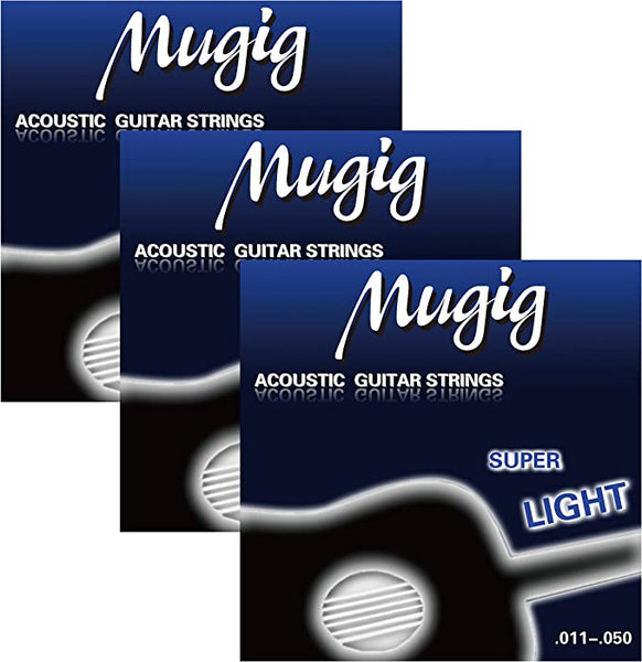 Mugig Super Light Gitarrensaiten Set 3 x 6 Stück Stahlsaiten Gitarren Saiten