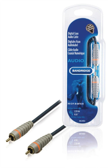 Digital Coax Audio Kabel 2m RCA Male Stecker Male