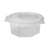 50 Stück Achteckbecher mit Deckel (PP) 750ml transparent Verpackungsbecher Salatbecher ripboxx Behälter