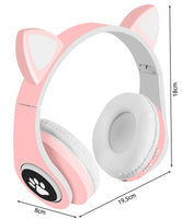 CATS Bluetooth Kopfhörer mit Katzenohren rosa RGB Licht 5.0 Wireless Kinder Mädchen