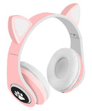 CATS Bluetooth Kopfhörer mit Katzenohren rosa RGB Licht 5.0 Wireless Kinder Mädchen