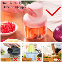 Mini Zerkleinerer Chopper 250ml für Knoblauch Obst Gemüse Nüsse Gewürze