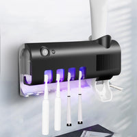 Zahnpastaspender UV-Bürstenhalter schwarz Zahnbürsten Halter Halterung