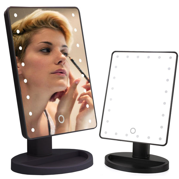 Kosmetikspiegel schwarz mit 16 LED-Beleuchtung Make UP Spiegel Kosmetik